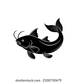 Catfish vector on white background