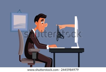 
Catfished Man Getting Sexy Proposals Online Vector Cartoon
Attractive woman luring with romantic proposal a guy on the internet
