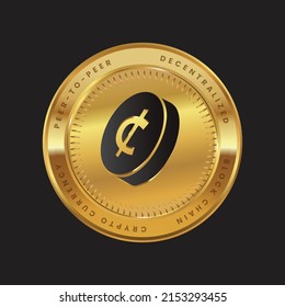 CATGIRL crypto currency token logo on gold coin black themed design. vector illustration for cryptocurrency symbols, icons, banner, poster, financial projects. svg
