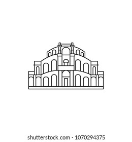 Cathedral architecture icon. Outline Cathedral architecture vector icon for web design isolated on white background