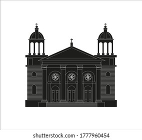Basilique de la cathédrale de San José, Californie, États-Unis. illustration pour le web et le design mobile.