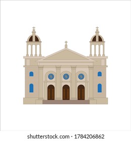 Basilique de la cathédrale de San José, Californie, États-Unis. illustration pour le web et le design mobile.