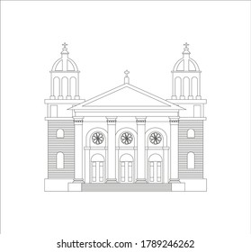 Basilique de la cathédrale de San José, Californie, États-Unis. illustration pour le web et le design mobile.