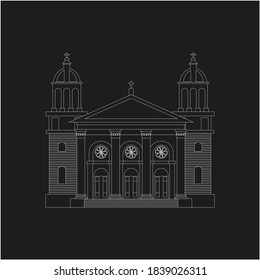 Basilique de la cathédrale de San José, Californie, États-Unis. illustration pour le web et le design mobile.