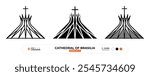 Cathedral of Brasilia Line Icon. Brasilia Brazil, Us Color Symbol, Silhouette, Editable Stroke.
