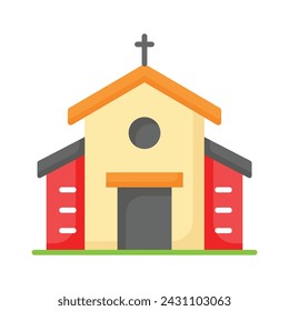 A cathedral building, christian wedding house, church editable vector