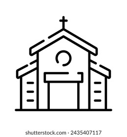 A cathedral building, christian wedding house, church editable vector