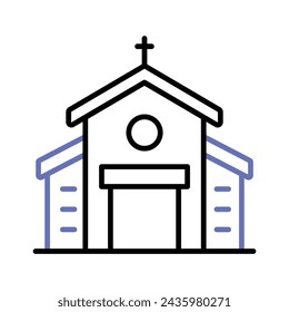 A cathedral building, christian wedding house, church editable vector