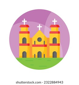 A cathedral building vector design in modern style, easy to use and download