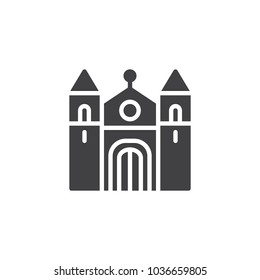 Cathedral building vector icon. filled flat sign for mobile concept and web design. Christian church simple solid icon. Symbol, logo illustration. Pixel perfect vector graphics