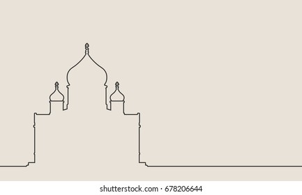 Cathedral of Christ the Savior in Moscow. Simple outline silhouette