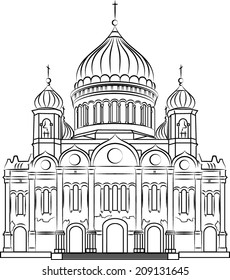 Cathedral of Christ the Savior in Moscow vector