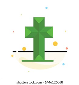 Cathedral, Church, Cross, Parish Abstract Flat Color Icon Template