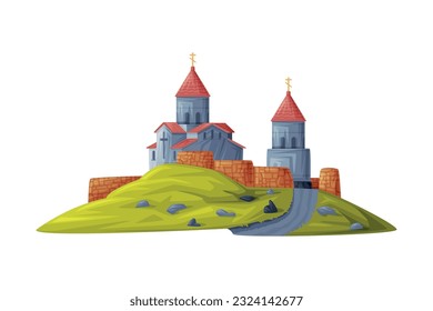 Catedral o Iglesia como Ilustración del Vector de Atributo del País de Georgia