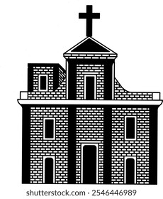 cathedral church old building vector