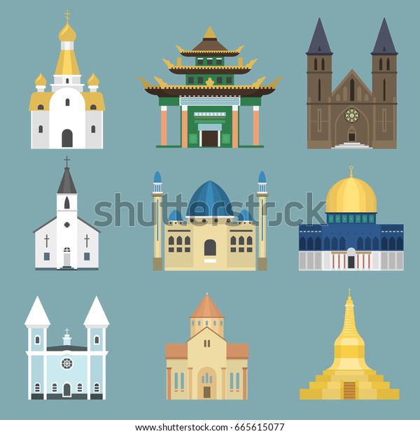 Cathedral Church Temple Traditional Building Famous Stock Vector Royalty Free 665615077 6422