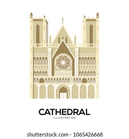 cathedral church vector illustration symbol object. Flat icon style concept design