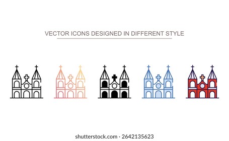 Cathedral icon design with white background stock illustration