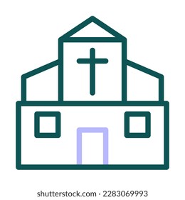 Cathedral icon duocolor green purple colour easter illustration vector element and symbol perfect. Icon sign from modern collection for web.