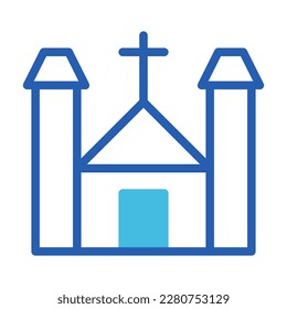 Cathedral icon duotone blue style easter illustration vector element and symbol perfect. Icon sign from modern collection for web.
