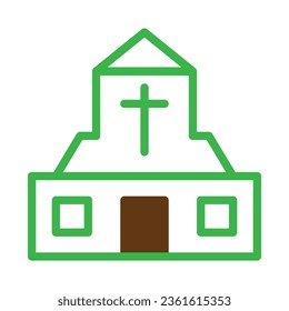 Cathedral icon duotone green brown colour easter illustration vector element and symbol perfect.