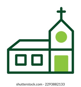 Cathedral icon duotone green colour easter illustration vector element and symbol perfect. Icon sign from modern collection for web.