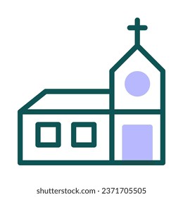 Cathedral icon duotone green purple colour easter illustration vector element and symbol perfect.