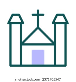 Cathedral icon duotone green purple colour easter illustration vector element and symbol perfect.