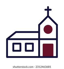 Cathedral icon duotone maroon navy colour easter illustration vector element and symbol perfect.