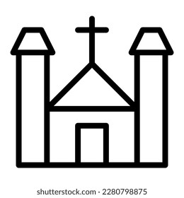 Cathedral icon outline style easter illustration vector element and symbol perfect. Icon sign from modern collection for web.