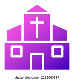 Cathedral icon solid gradient purple pink colour easter illustration vector element and symbol perfect. Icon sign from modern collection for web.