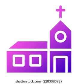 Cathedral icon solid gradient purple pink colour easter illustration vector element and symbol perfect. Icon sign from modern collection for web.