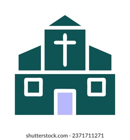 Cathedral icon solid green purple colour easter illustration vector element and symbol perfect.
