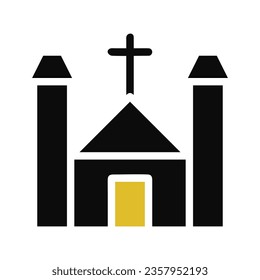 Cathedral icon solid grey orange colour easter illustration vector element and symbol perfect.
