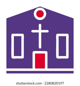 Cathedral icon solid red purple style easter illustration vector element and symbol perfect. Icon sign from modern collection for web.