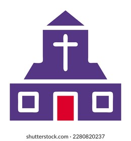 Cathedral icon solid red purple style easter illustration vector element and symbol perfect. Icon sign from modern collection for web.