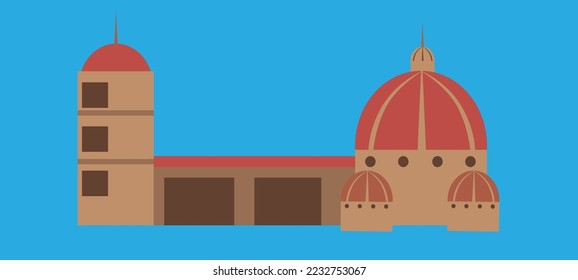 cathedral italy florence vector illustration