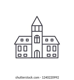Cathedral line icon concept. Cathedral vector linear illustration, symbol, sign