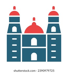 Cathedral Of Morelia Vector Glyph Two Color Icons For Personal And Commercial Use.
