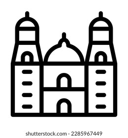Cathedral Of Morelia Vector Line Icon Design