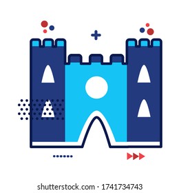 cathedral of notre dame france monument flat style vector illustration