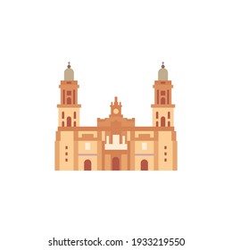 Cathedral on white background. Vector illustration.