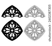 cathedral ornament hand drawing vector isolated on white background.