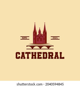 cathedral palace silhouette logo design vector,Vector of classic castile hall logo design eps format, suitable for your design needs, logo, illustration, animation, etc.