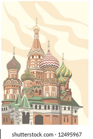 Cathedral of Saint Basil at the Red Square of Russia in Moscow