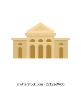 Icono de la vista de la catedral. Ilustración plana del icono del vector de observación de la catedral aislado en fondo blanco