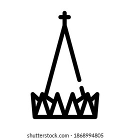 cathedral small basilica of glorious mother of god line icon vector. cathedral small basilica of glorious mother of god sign. isolated contour symbol black illustration