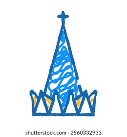 cathedral small basilica of glorious mother of god doodle icon sketch vector. cathedral small basilica of glorious mother of god sign. isolated symbol illustration