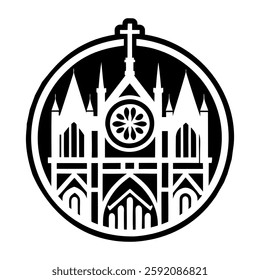 Cathedral symbol icon in filled style