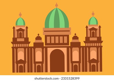 Kathedraltempel mit Säulen, Vektorgrafik